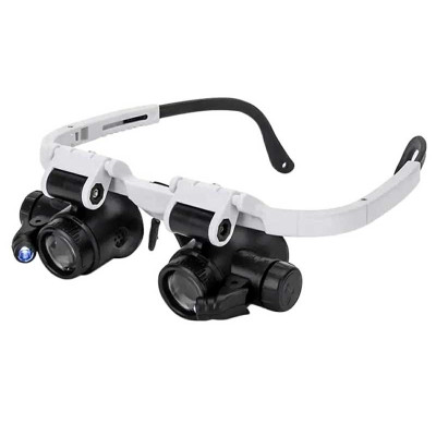 Glasses with magnifying glass (x23 x8) and led